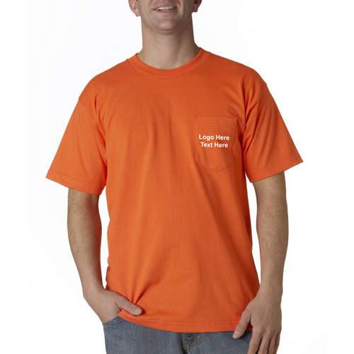 Custom Imprinted Bayside Adult Short-Sleeve T-Shirts with Pocket