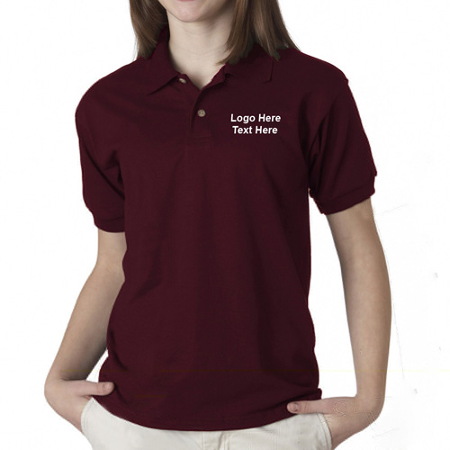 Custom Imprinted Gildan DryBlend Youth Jersey Polo T-Shirts