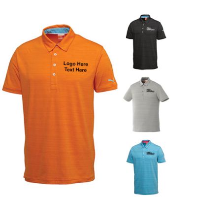 Custom Imprinted Men's Golf Barcode Stripe Short Sleeve Polo Shirts