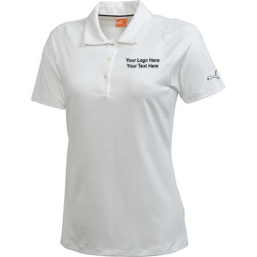 Customized Womens Golf Duo Swing Short Sleeve Polo Shirts White