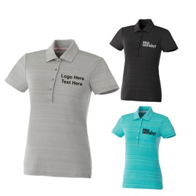 Customized Women's Puma Golf Short Sleeve Striped Polo Shirts