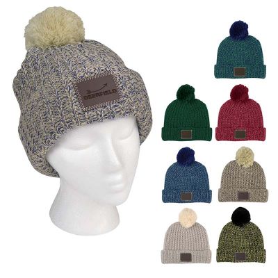 Grace Pom Beanies with Cuff