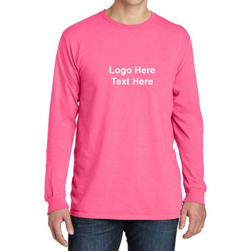 Custom Port and Company Pigment Dyed Long Sleeve Men's T-Shirts
