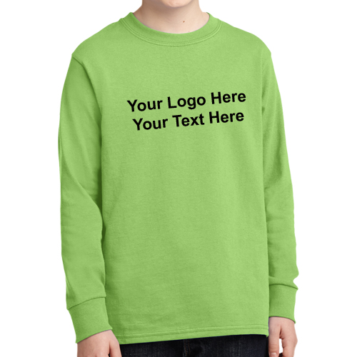 Promotional Port and Company Youth Long Sleeve Cotton T-Shirts