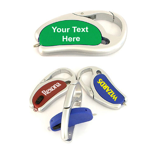 Custom Imprinted Carabiner Flashlight with 3 Colors