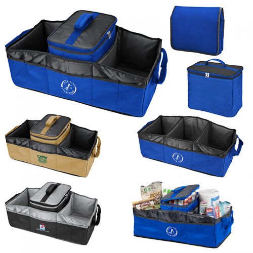Imprinted Collapsible 2 In 1 Trunk Organizers