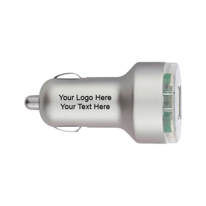 Silver Dual USB Car Chargers