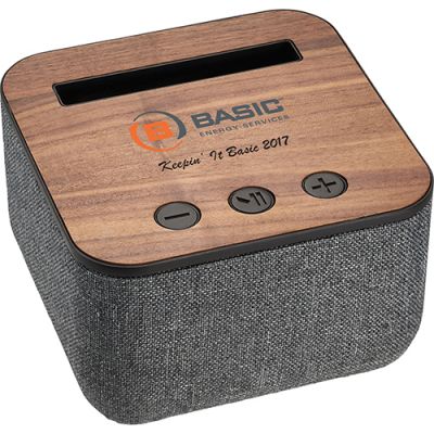 Shae Fabric and Wood Bluetooth Speakers