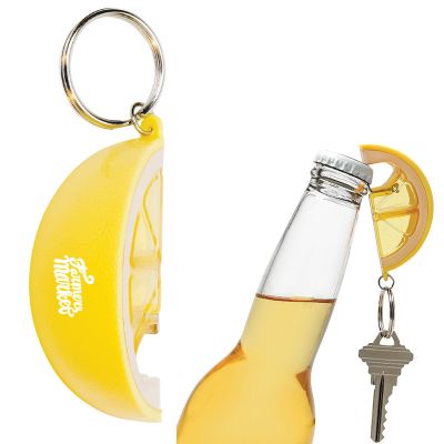 Custom Printed Lemon Shaped Bottle Opener Keychain