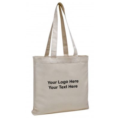 Custom V Natural Organic Gusseted Tote Bags - Cotton Tote Bags