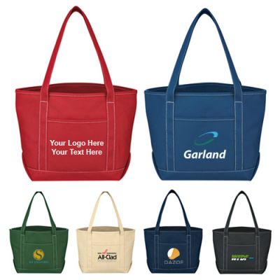 Promotional Logo Medium Cotton Canvas Yacht Tote Bags - Cotton Tote Bags