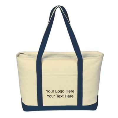 Custom Large Heavy Cotton Canvas Boat Tote Bags - Cotton Tote Bags