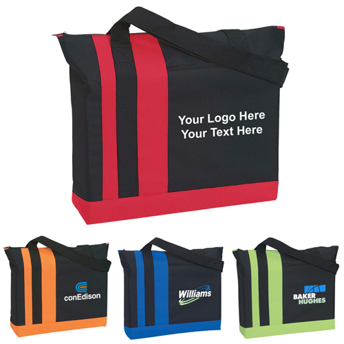 Custom Printed Tri-Band Polyester Tote Bags