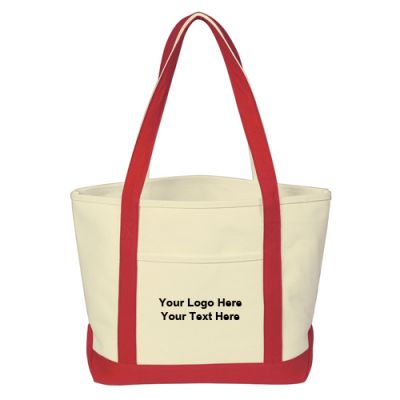 Personalized Heavy Cotton Canvas Boat Tote Bags