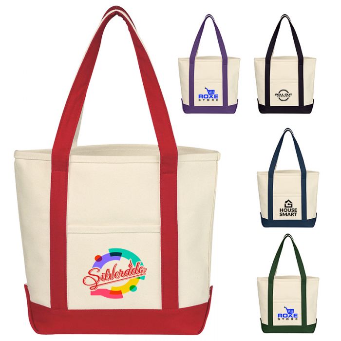  Small Heavy Cotton Canvas Boat Tote Bags Imprinted