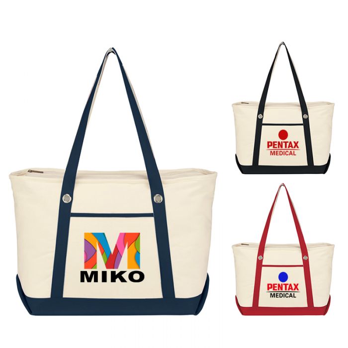 Logo Imprinted Large Cotton Canvas Tote Bags