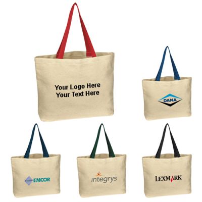 Logo Imprinted Natural Cotton Canvas Tote Bags - Cotton Tote Bags