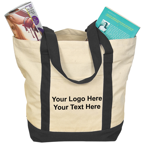 Custom Printed Two-Tone Tote Bags with 2 Colors