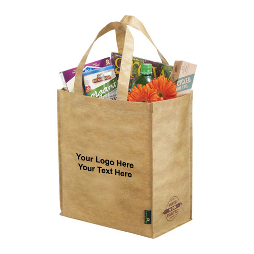 Personalized Matte Laminated Grocers Brown Tote Bags