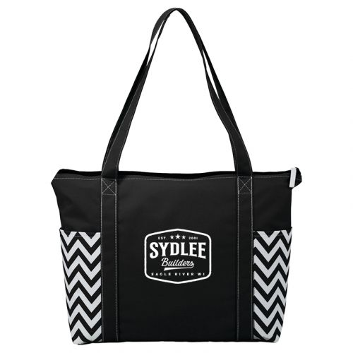 Geometric Zippered Business Tote Bags