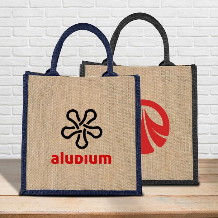 Custom Imprinted Medium Jute Gift Tote Bags