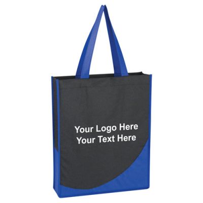 Promotional Logo Non Woven Tote Bags with Accent Trim - Non-Woven Tote Bags
