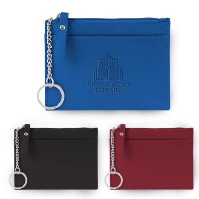 Custom Printed Leather Pouch Wallets with Keyrings