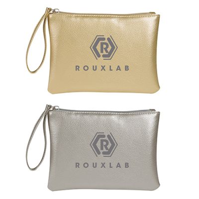 Metallic Glamour Cosmetic Wristlet Bags