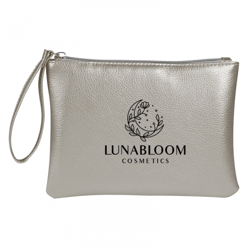 Metallic Glamour Cosmetic Wristlet Bags