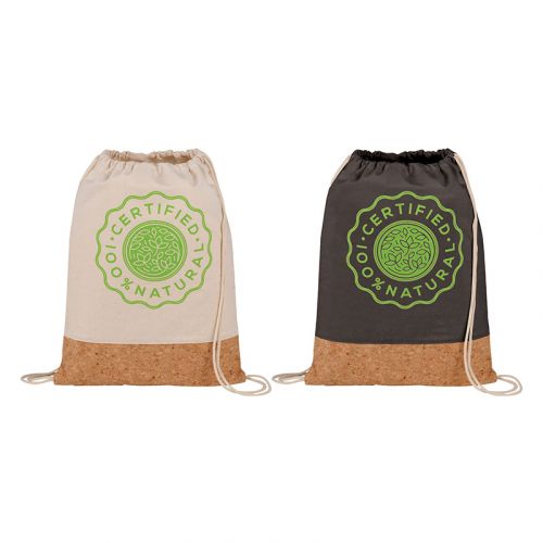 Cotton and Cork Drawstring Bags
