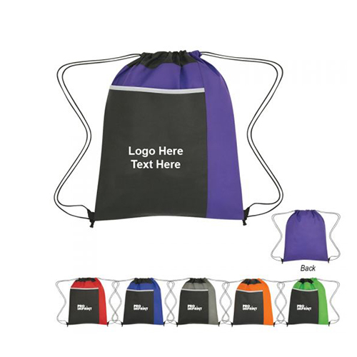 Non-Woven Drawstring Pack with Large Front Pockets
