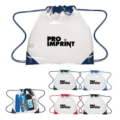 Touchdown Clear Drawstring Backpacks