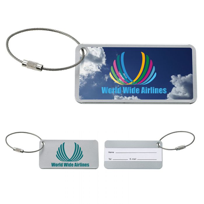 Aluminum Compact Luggage Tags Imprinted  Blank  Sample