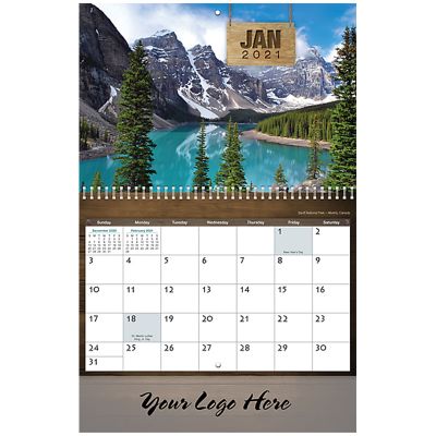 Custom Imprinted 2019 National Parks Spiral Wall Calendars