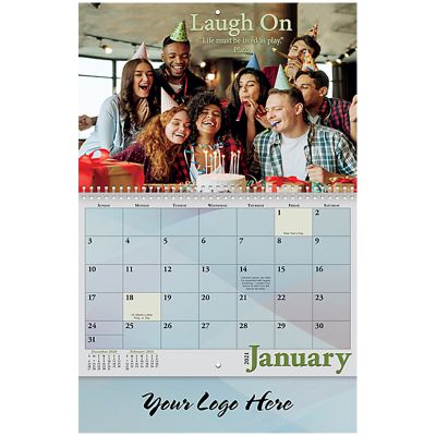 Custom Imprinted 2018 Wellness Spiral Wall Calendars