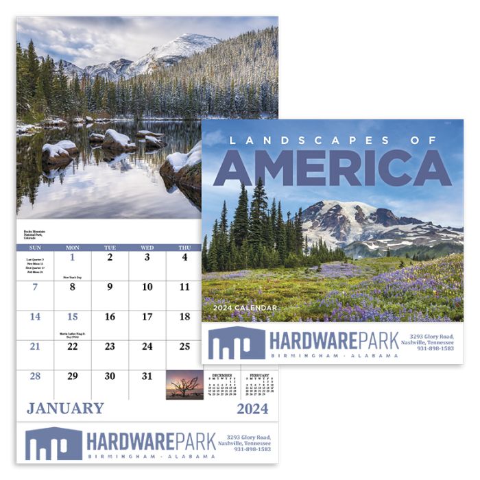 Printed Landscapes of America Stapled Wall Calendars