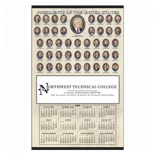 Custom Printed 2017 Presidents Span-A-Year Hanger Wall Calendars
