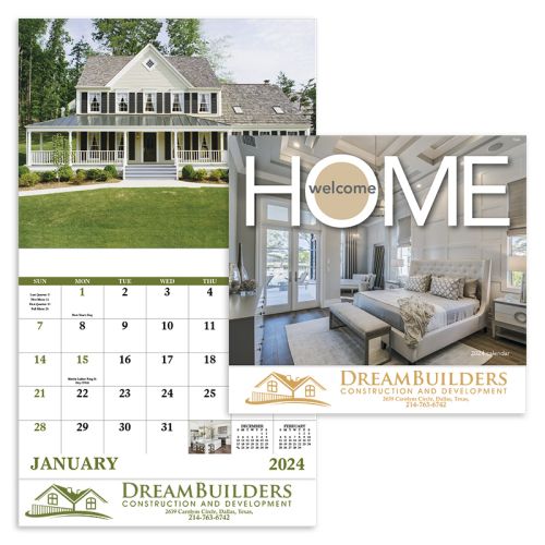 Customized 2017 Welcome Home Stapled Wall Calendars