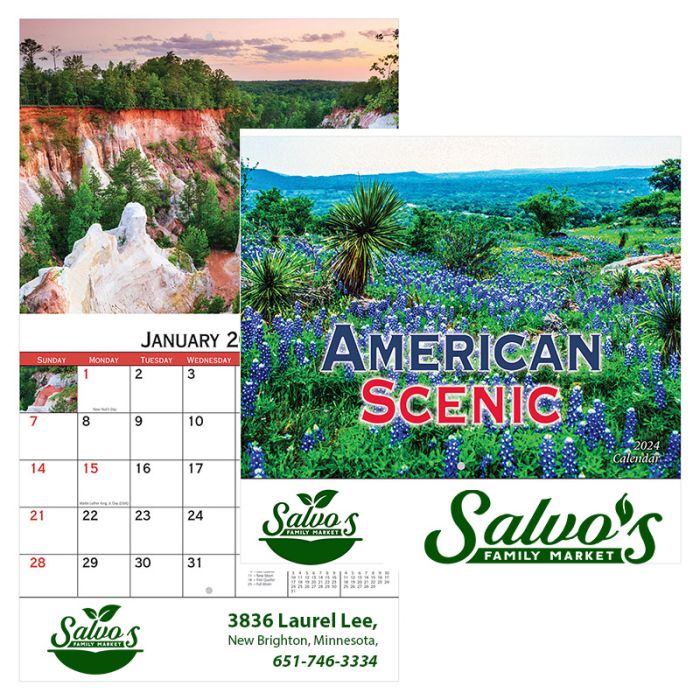 American Scenic Stapled Wall Calendars