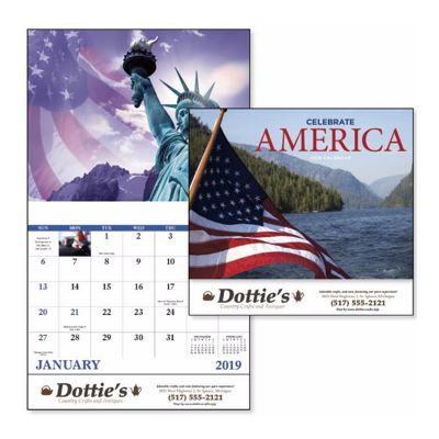 Promotional 2019 Celebrate America Stapled Wall Calendars