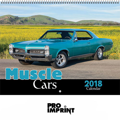 Promotional Logo 2017 Muscle Cars Spiral Wall Calendars