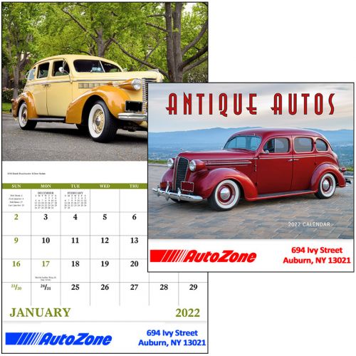 Antique Autos Stapled Wall Calendars