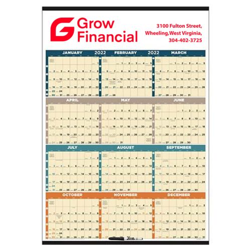 Time Management Span-a-Year Laminated Calendars with Marker