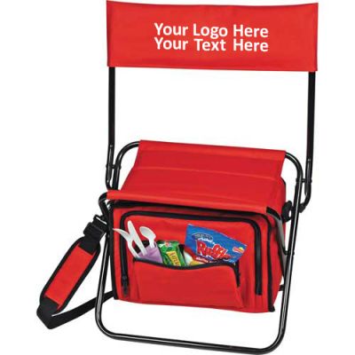 Custom Insulated Cooler Folding Chairs Red