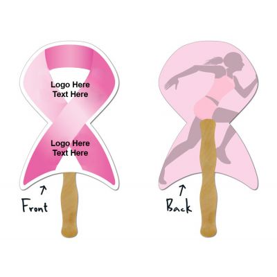10x6.67 Inch Promotional Breast Cancer Awareness Laminated Hand Fans