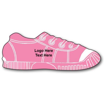 3.5x1.35 Inch Custom Breast Cancer Awareness Shoe Shaped Magnets 25 Mil