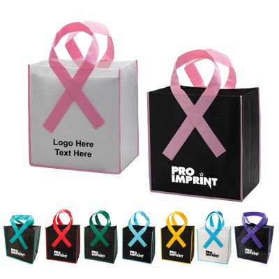 Promotional Awareness Ribbon Grocery Shopper Tote Bags