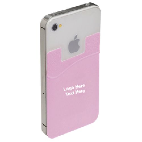Promotional Pink Awareness Econo Silicone Mobile Device Pockets