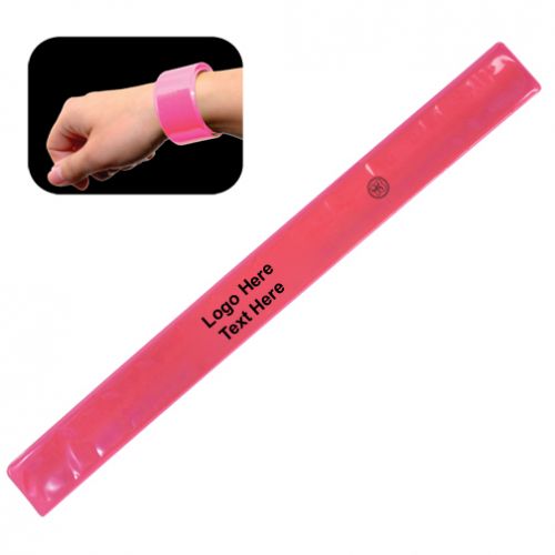Promotional Pink Awareness Reflective Safety Slap Bracelets
