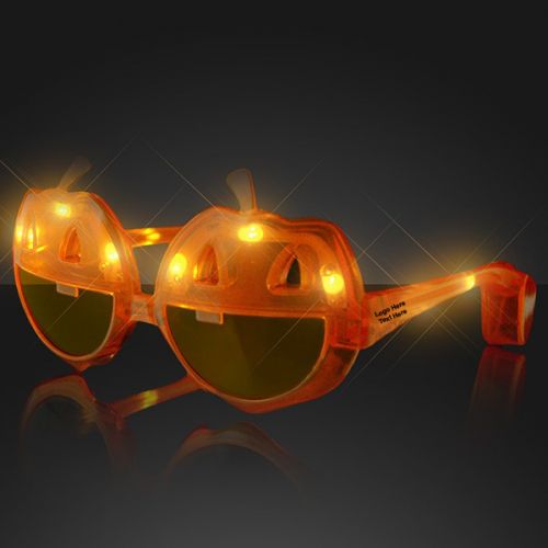 Custom Imprinted Light Up Pumpkin Sunglasses
